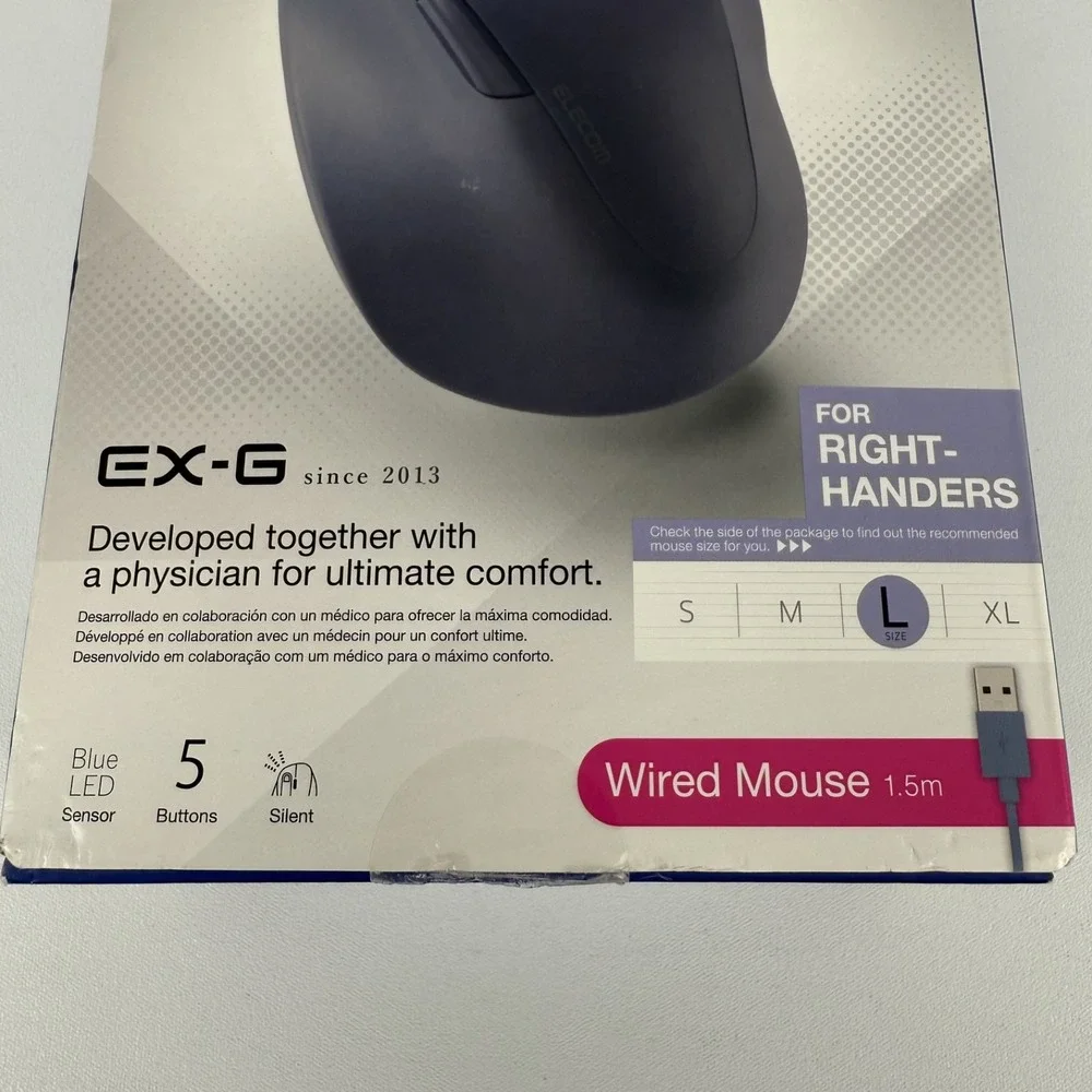 ELECOM Wired Mouse EX-G Quiet Large Size 5‎ Buttons & quotAskDoctors Evaluation
